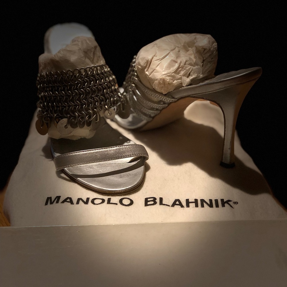 Manolo Blahnik strapless heels
